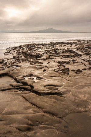 Takapuna beach at low tideの写真素材