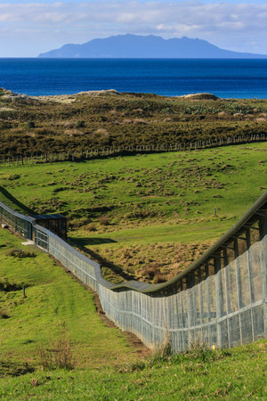 fence protection at Tawharanui parkの写真素材