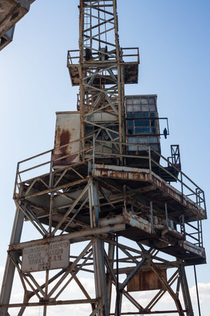 detail of rusty crane on Cockatoo Islandのeditorial素材