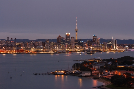 Auckland CBD at nightのeditorial素材