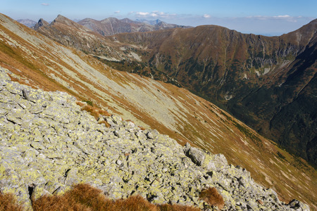 rocks  on steep slopes in Western Tatrasの写真素材