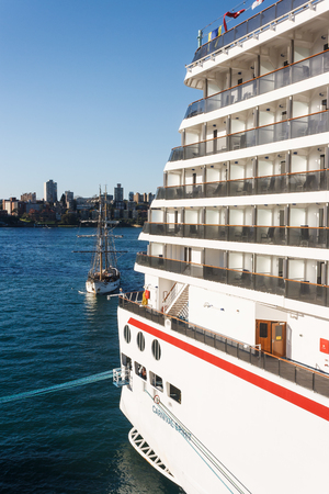 detail of moored ocean linerの写真素材