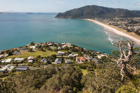 sandy beach at Bay of Plentyの写真素材