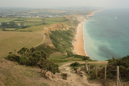 view from Golden Cap in Dorsetの写真素材
