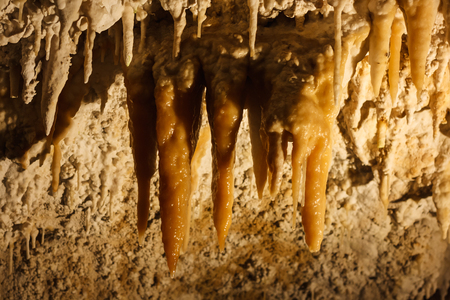 stalactites in karst caveの写真素材