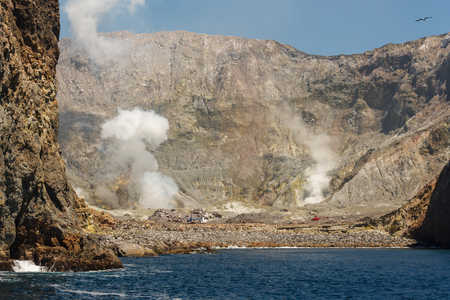 White Island craterの写真素材