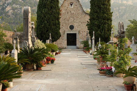 cemetery in Fornalutx - Mallorcaの写真素材