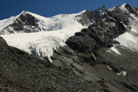 Glacier at Col de Tracuit - Swiss Alpsの写真素材