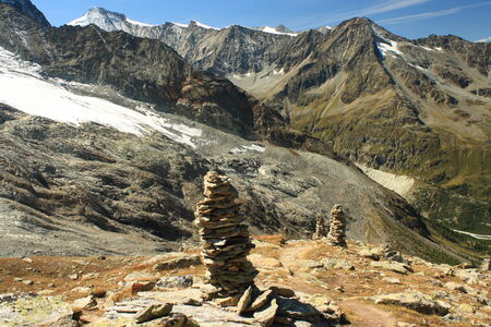 cairns in Val d Anniviers - Swiss Alpsの写真素材