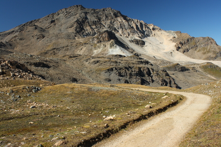high altitude road in Pyreneesの写真素材