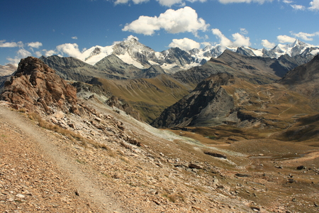 footpath in Val d Anniviersの写真素材