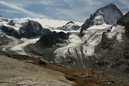 Zinal Glacier, Switzerlandの写真素材