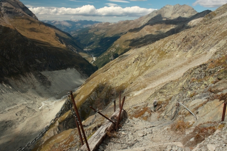 deep valley near Zinal - Val d Anniviers, Switzerlandの写真素材
