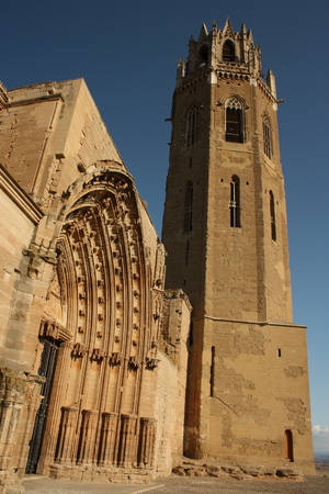 La Seu Vella Cathedral - Lleida, Spainの写真素材