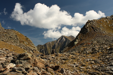 valley in Aragon Pyrenees on french-spanish borderの写真素材