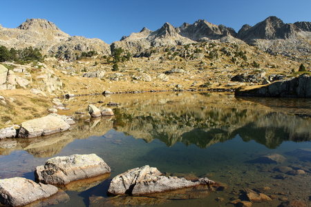 Aiguestortes i Estany de Sant Maurici national park in Spainの写真素材