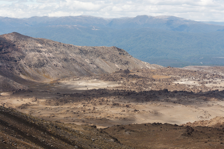 lava fields at Tongariro National Parkの写真素材