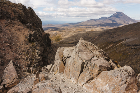 craters at Tongariro National Parkの写真素材
