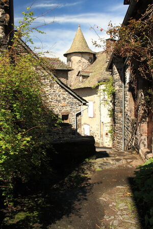 street in Saint-Saturnin near Puy de Domeの写真素材