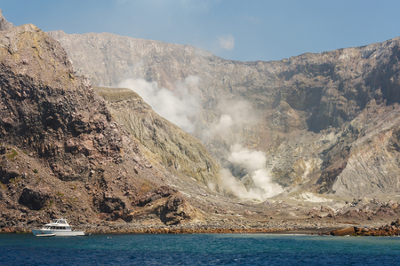 yacht moored at White Islandの写真素材