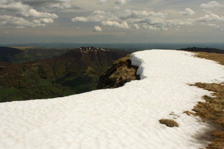 melting snow in Massif Centralの写真素材
