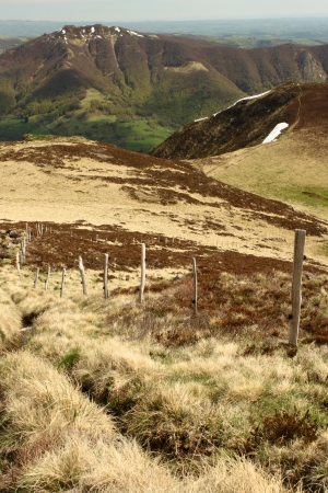 footpath in monts du cantal, franceの写真素材