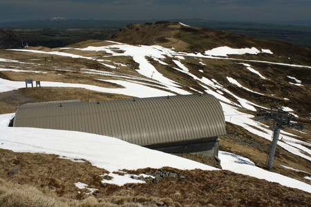 ski resort at plomb du cantalの写真素材