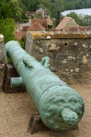 medieval cannon at Apremont villageの写真素材