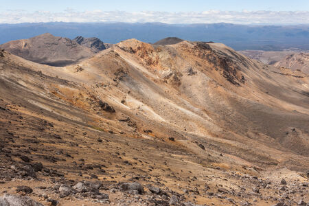 barren slopes in Tongariro National Park の写真素材