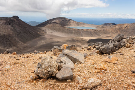 Blue Lake in Tongariro National Park の写真素材
