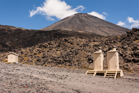 portable toilets in Tongariro National Parkの写真素材