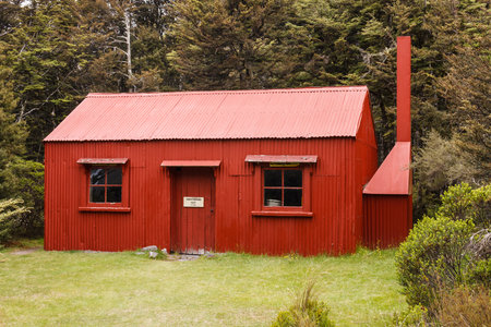 historic hut in Tongariro National Parkのeditorial素材
