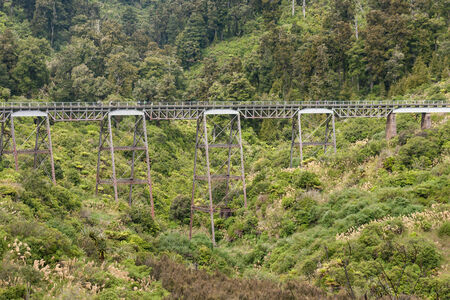 historic viaduct near Ohakune in Tongariro National Parkの写真素材