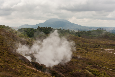 steam vent at Craters of the Moonの写真素材