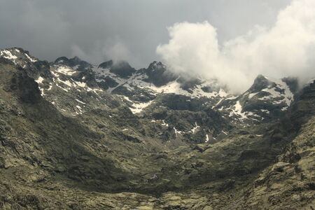 gathering storm in Sierra de Gredos national parkの写真素材