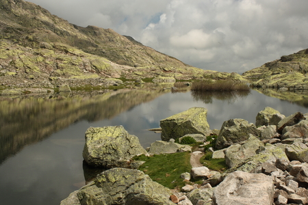 Laguna Grande, Sierra de Gredosの写真素材