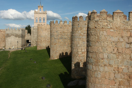 medieval walls in Avila, northern Spainのeditorial素材