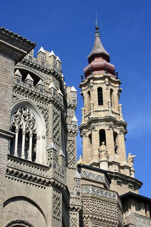 La Seo Cathedral in Zaragoza, Spainの写真素材
