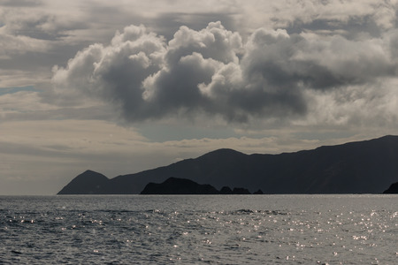 stormy clouds above Queen Charlotte Soundの写真素材
