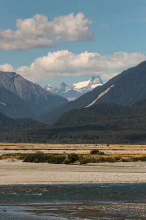 Haast river in Southern Alpsの写真素材