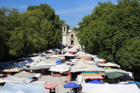 bazaar in Guimaraes - northern Portugalの写真素材