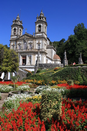 flowerbeds at Bom Jesus near Braga - Portugalの写真素材