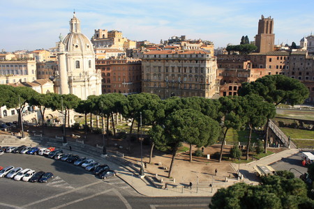 Aerial shot of Forum Romanumの写真素材