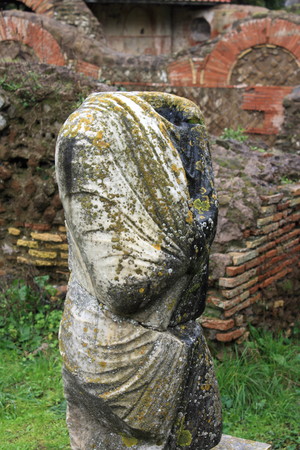 torso of ancient statue in Ostia Antica, Italyの写真素材