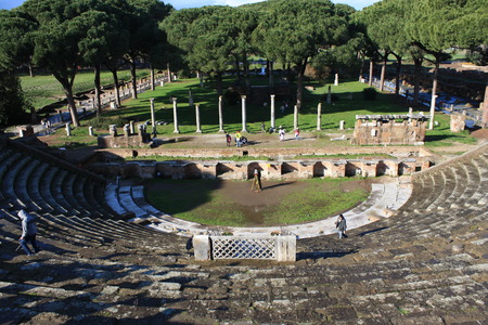 ancient amphitheatre in Ostia Anticaの写真素材
