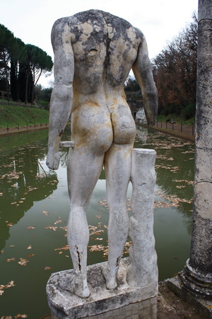 male torso at Hadrian s Villa near Tivoliの写真素材