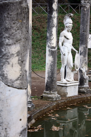 greek statue at Villa Adriana near Tivoliの写真素材