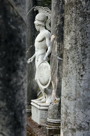 statue of warrior at villa adriana near Tivoli, Italyの写真素材