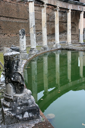 marble columns at Villa Adriana, Tivoliの写真素材
