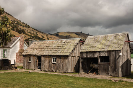 traditional wooden houses in New Zealandの写真素材